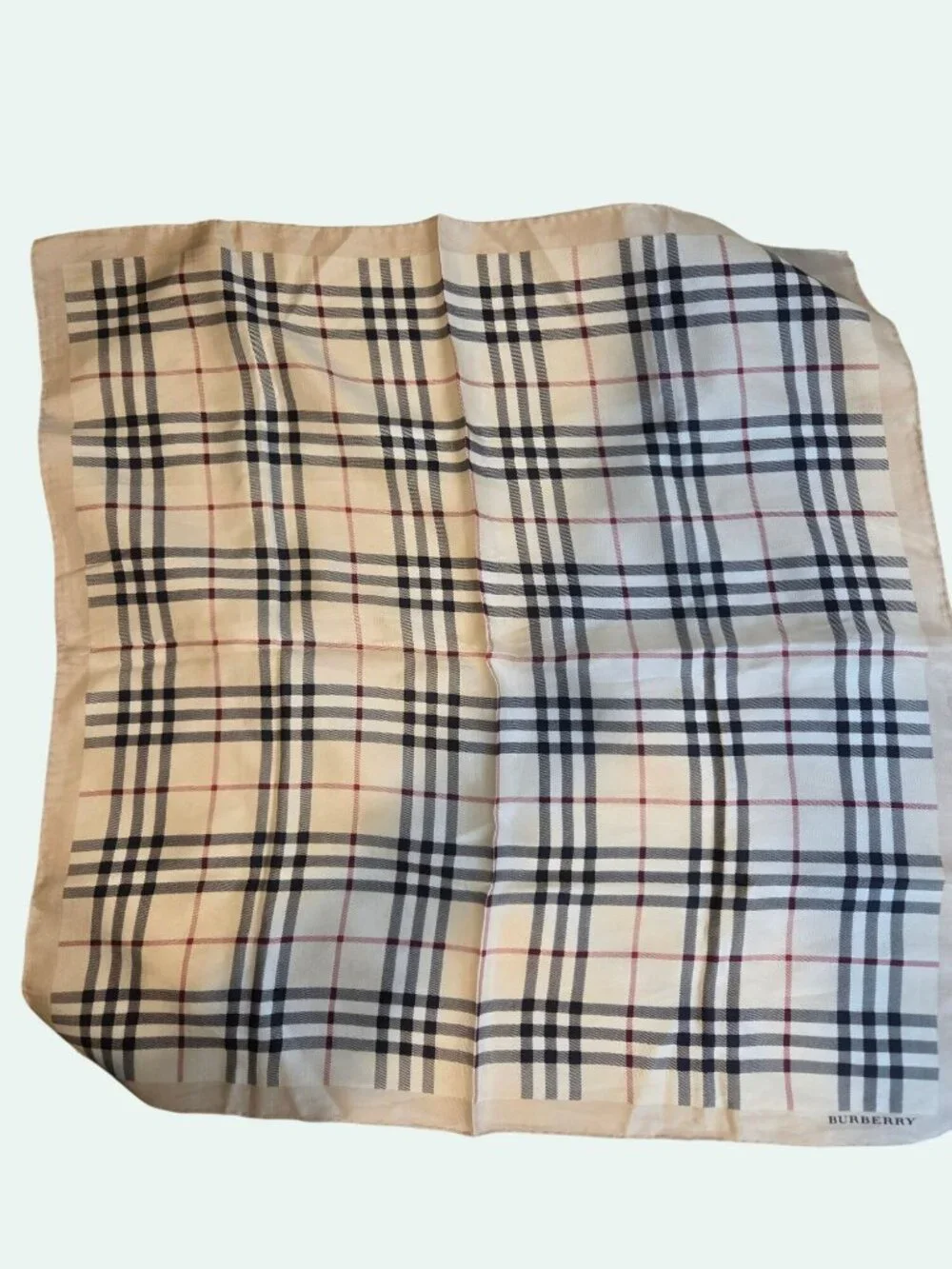 Burberry Beige Nova Check Silk Square Scarf Old Money, Luxury, Preppy, Academia